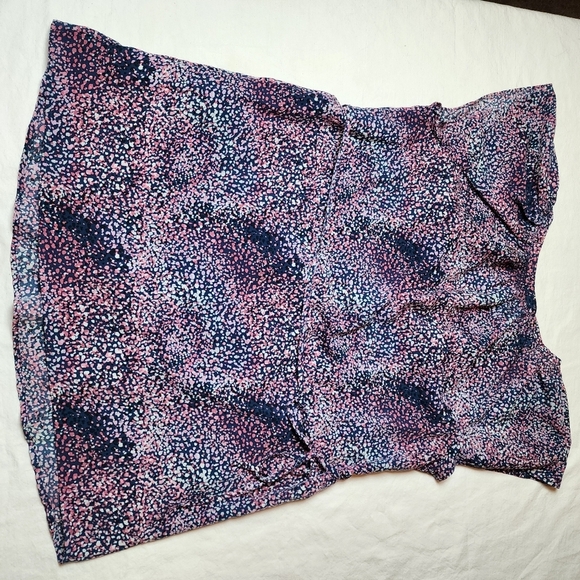 Motherhood Maternity Small Petite Pink and Blue Patterned Blouse Top With Tie - Picture 8 of 10